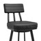 Armen Living Jinab Swivel Counter Stool in Black Metal with Black Faux Leather 840254335202 - alternate 4